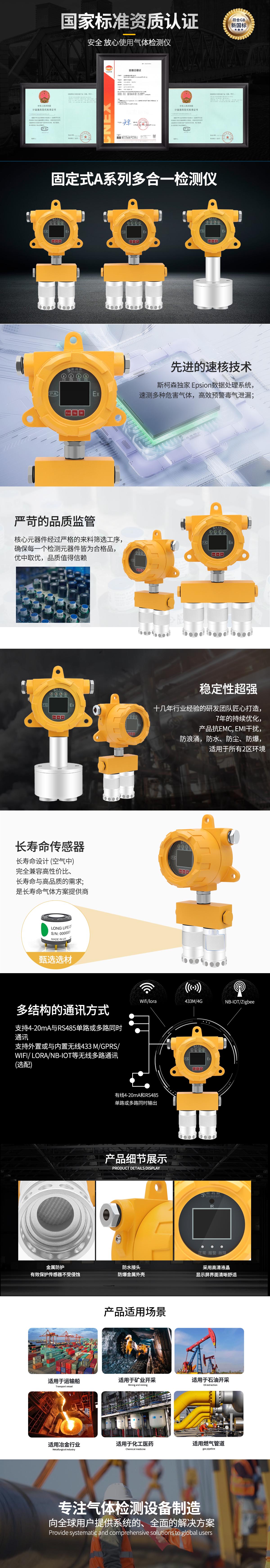 固定二合一氣體檢測(cè)儀 固定二合一氣體檢測(cè)儀